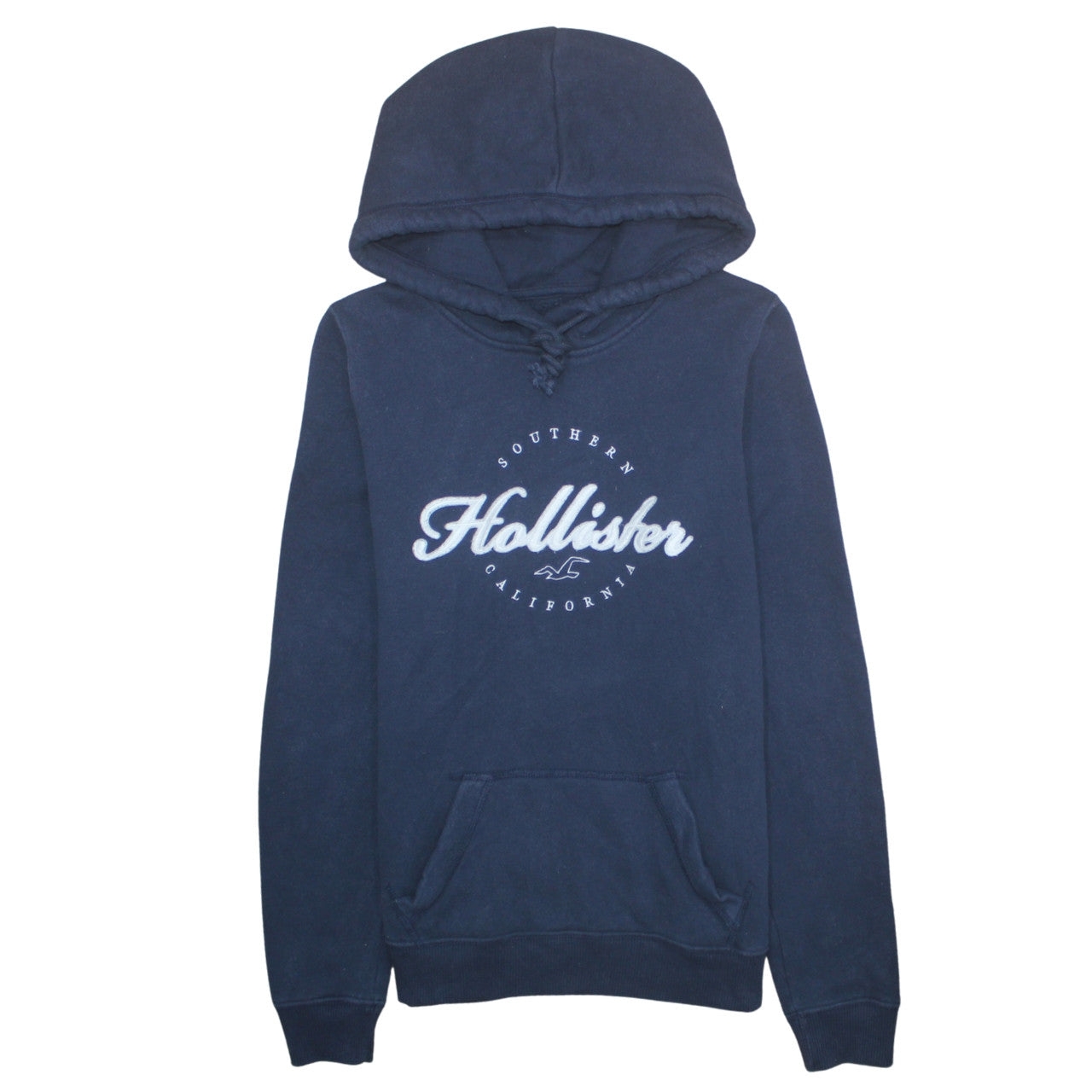 Hollister Men's Blue Pullover Hoodie M Logo Graphic Fleece