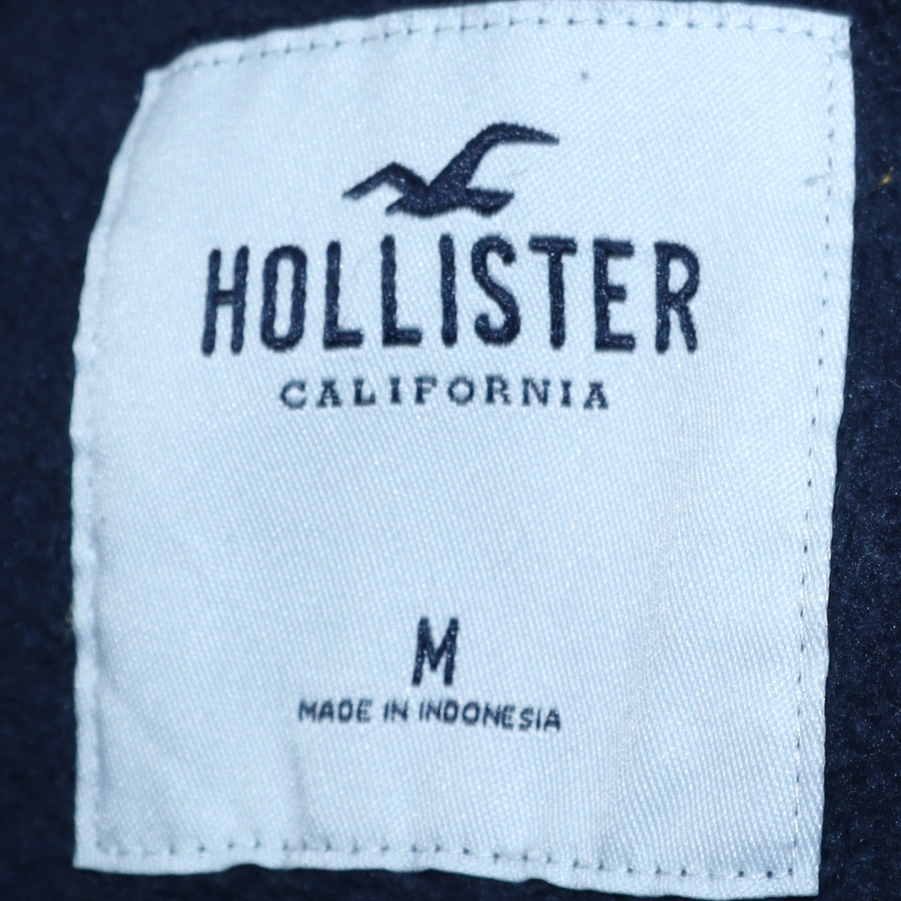 Hollister Men's Blue Pullover Hoodie M Logo Graphic Fleece