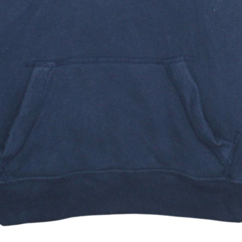 Hollister Men's Blue Pullover Hoodie M Logo Graphic Fleece