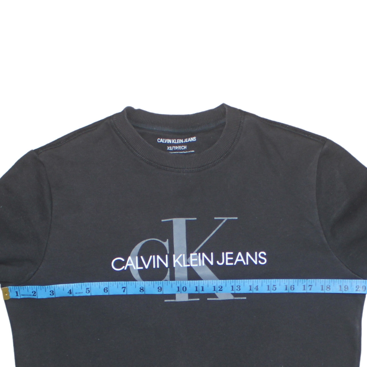 Calvin Klein Jeans Men's Black XS Crew Neck Pullover Sweatshirt