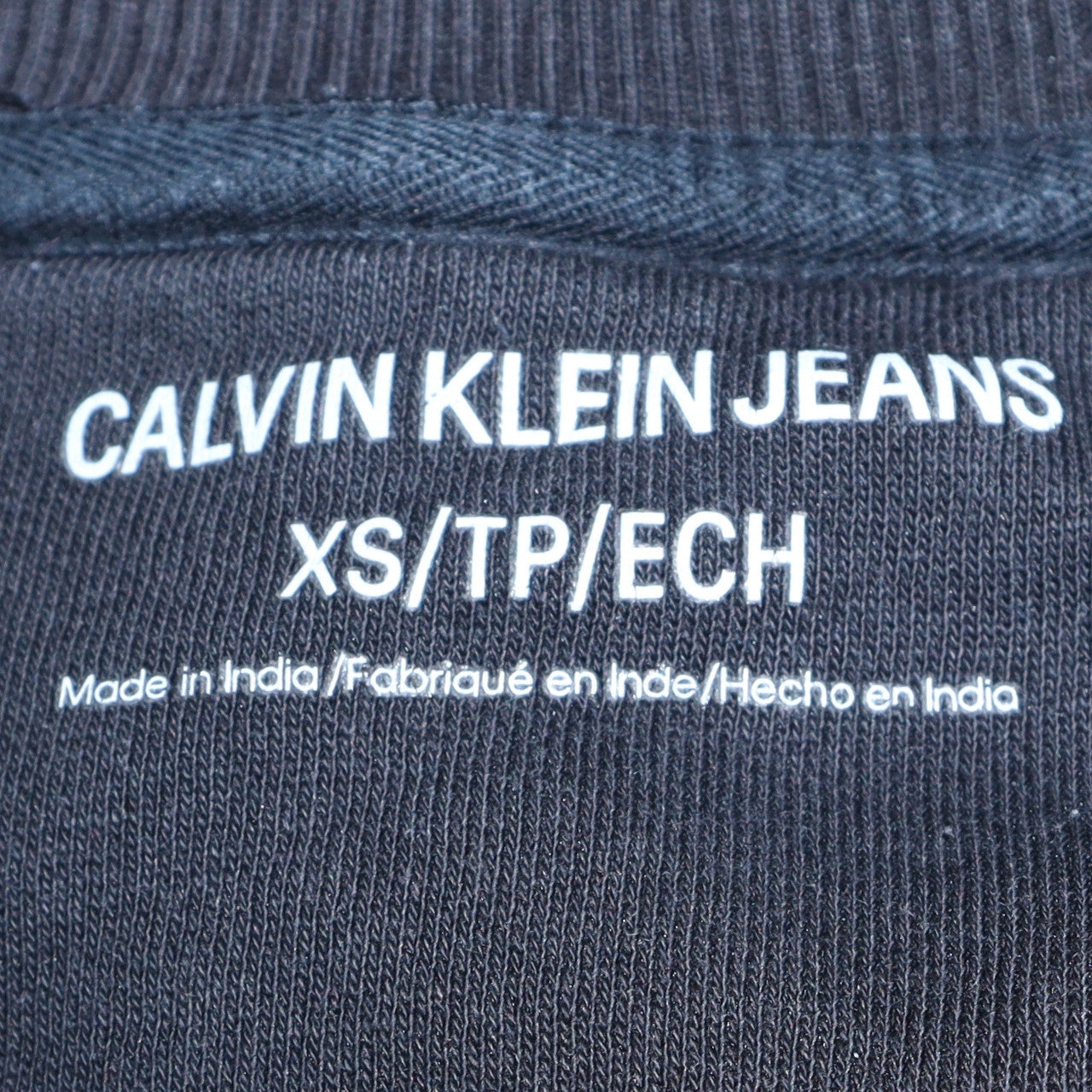 Calvin Klein Jeans Men's Black XS Crew Neck Pullover Sweatshirt