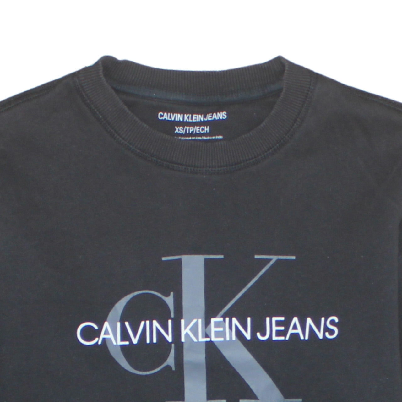 Calvin Klein Jeans Men's Black XS Crew Neck Pullover Sweatshirt