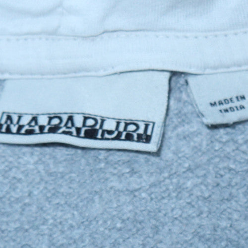 Napapijri Men's Grey Regular Fit Pullover Hoodie Size S