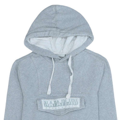 Napapijri Men's Grey Regular Fit Pullover Hoodie Size S