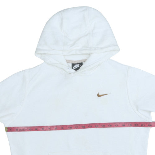 Nike Women White Pullover Hoodie Medium Hooded Sweatshirt