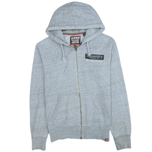 Superdry Men's Grey Full Zip Hoodie M Regular Fit Classic Style