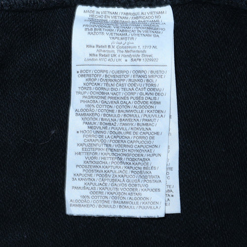 Nike Mens Black L Pullover Hoodie Graphic Logo Cotton Sweatshirt