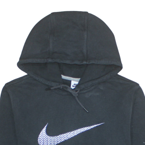 Nike Mens Black L Pullover Hoodie Graphic Logo Cotton Sweatshirt