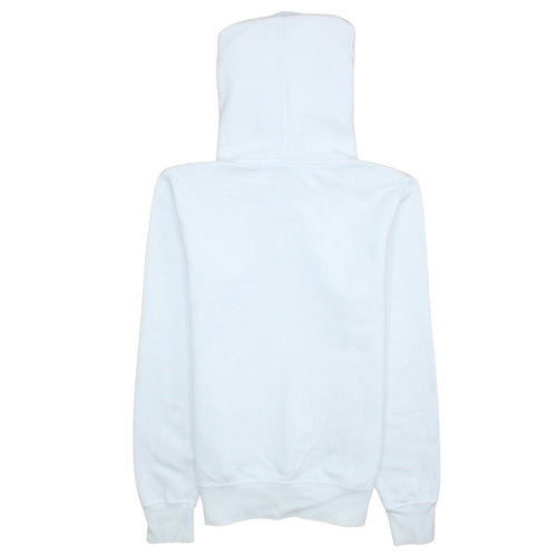 Champion Men's White Pullover Hoodie Medium Fleece Logo Sweatshirt