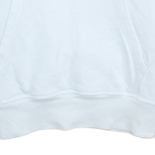 Champion Men's White Pullover Hoodie Medium Fleece Logo Sweatshirt