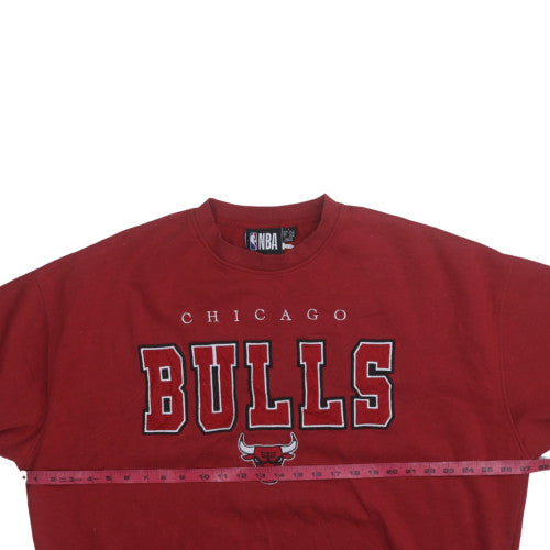 NBA Chicago Bulls Red Sweatshirt Women L Crew Neck Pullover