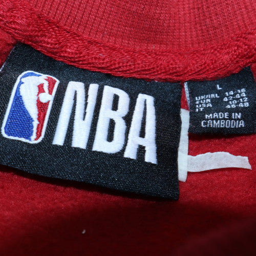 NBA Chicago Bulls Red Sweatshirt Women L Crew Neck Pullover