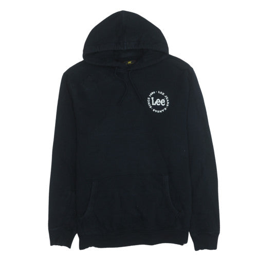 Lee Men's Black Pullover Hoodie L Classic Logo Cotton Sweatshirt