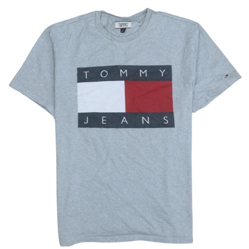 Tommy Jeans Men's Grey Graphic Print Crew Neck T-Shirt XL