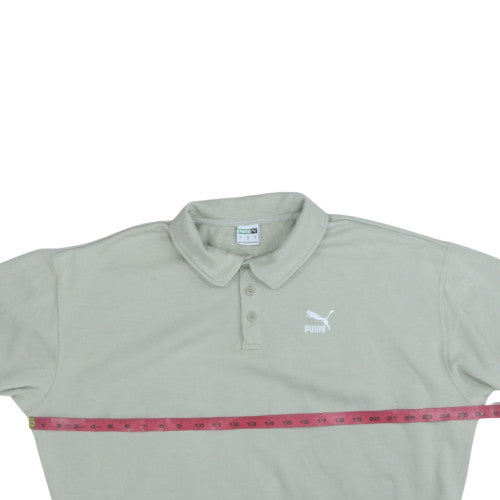 Puma Men's Beige Collared Henley Sweatshirt Size L