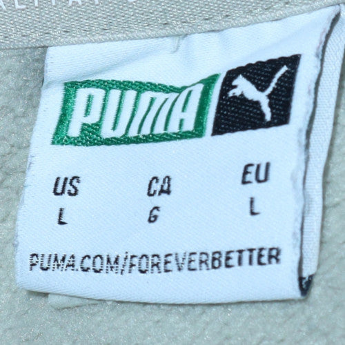 Puma Men's Beige Collared Henley Sweatshirt Size L