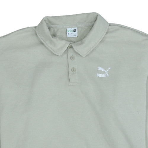 Puma Men's Beige Collared Henley Sweatshirt Size L
