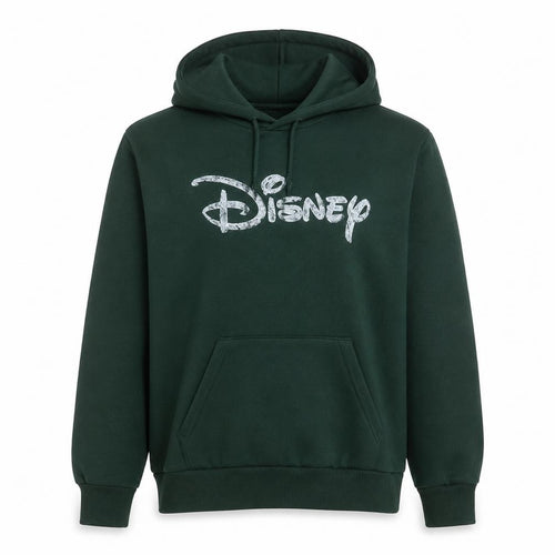 Disney Women's Green Pullover Hoodie Size S Fleece Sweatshirt