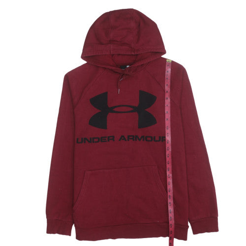 Under Armour Men's Red Pullover Hoodie M Logo Sportswear