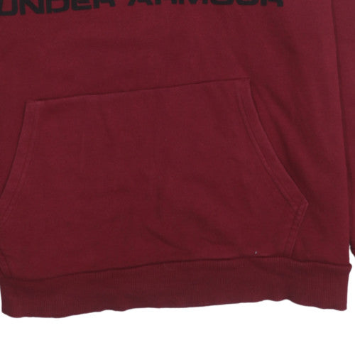 Under Armour Men's Red Pullover Hoodie M Logo Sportswear