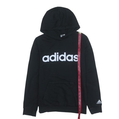 Adidas Women Black Pullover Hoodie L 16-18 Hooded Sweatshirt