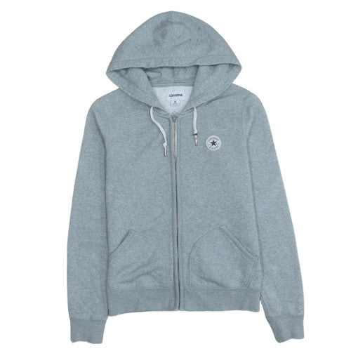 Converse Men's Grey Full Zip Hoodie S Regular Fit Casual Fleece