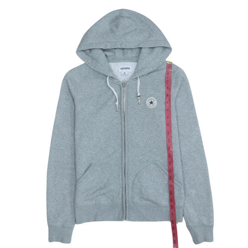 Converse Men's Grey Full Zip Hoodie S Regular Fit Casual Fleece