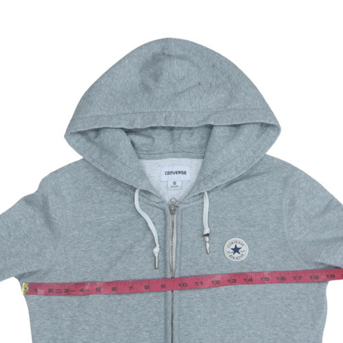 Converse Men's Grey Full Zip Hoodie S Regular Fit Casual Fleece