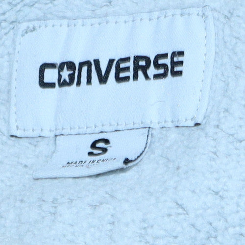 Converse Men's Grey Full Zip Hoodie S Regular Fit Casual Fleece