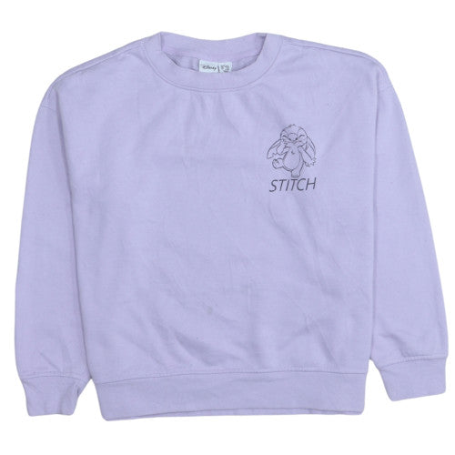 Disney Women Lilac Stitch Crew Neck Sweatshirt Size S 10/12