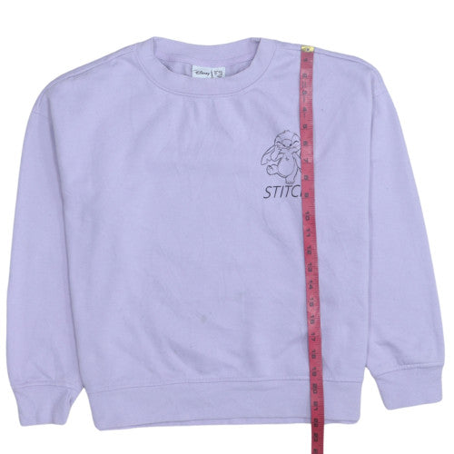 Disney Women Lilac Stitch Crew Neck Sweatshirt Size S 10/12