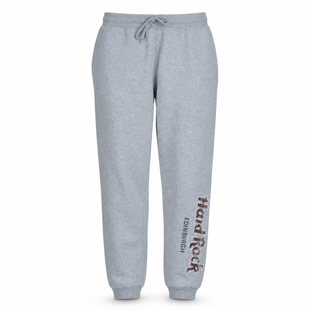 Front view of Hard Rock Cafe Grey Women's Jogger Sweatpants, size M, Comfortable Fleece