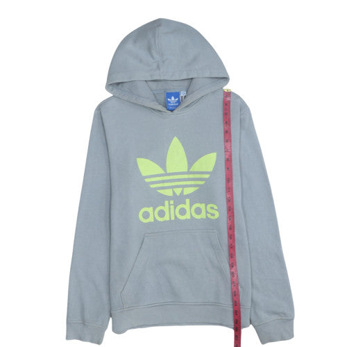 Adidas Mens Grey Pullover Hoodie Size M Logo Sportswear