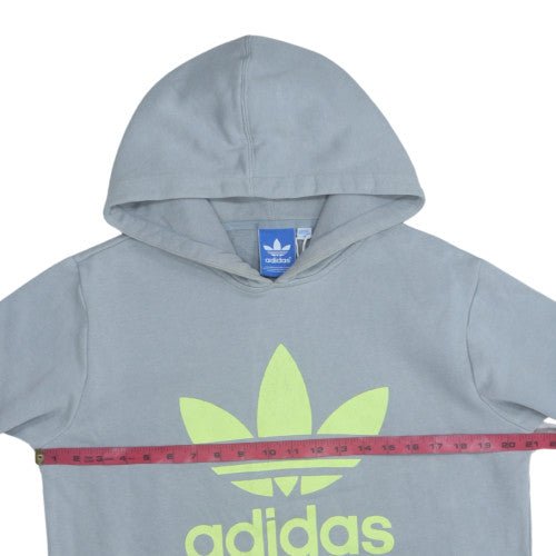 Adidas Mens Grey Pullover Hoodie Size M Logo Sportswear