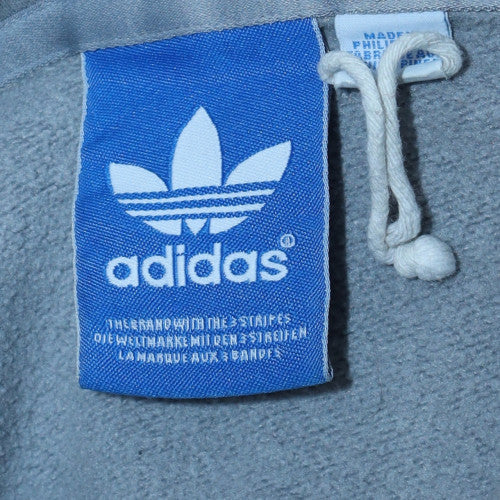Adidas Mens Grey Pullover Hoodie Size M Logo Sportswear