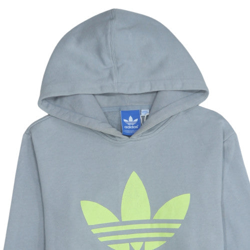 Adidas Mens Grey Pullover Hoodie Size M Logo Sportswear