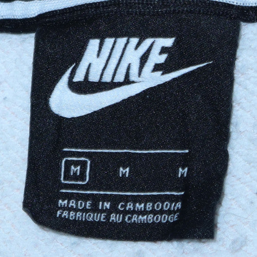 Nike Womens Beige Pullover Sweatshirt Medium Logo Crew Neck