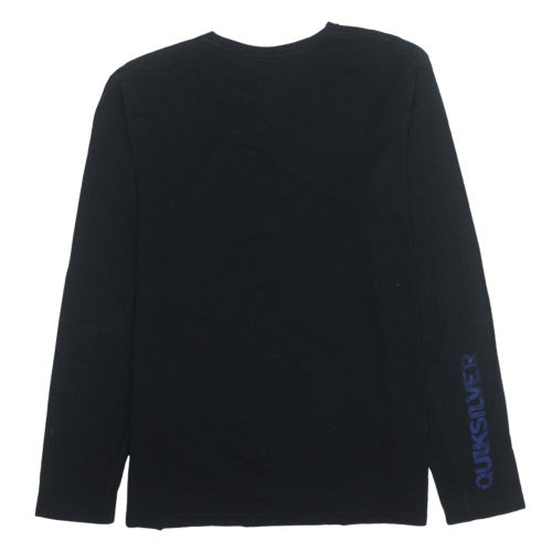 Quiksilver Men's Black Long Sleeve Graphic Surf Top Size M