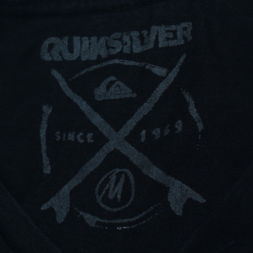 Quiksilver Men's Black Long Sleeve Graphic Surf Top Size M
