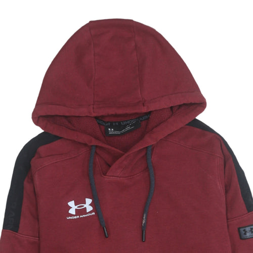 Under Armour Men's Red Pullover Hoodie Small Sports Fleece
