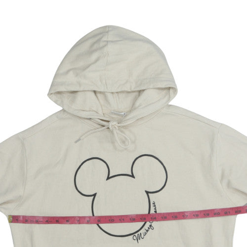 Disney Mickey Mouse Beige Hoodie Women's Small Pullover Sweatshirt