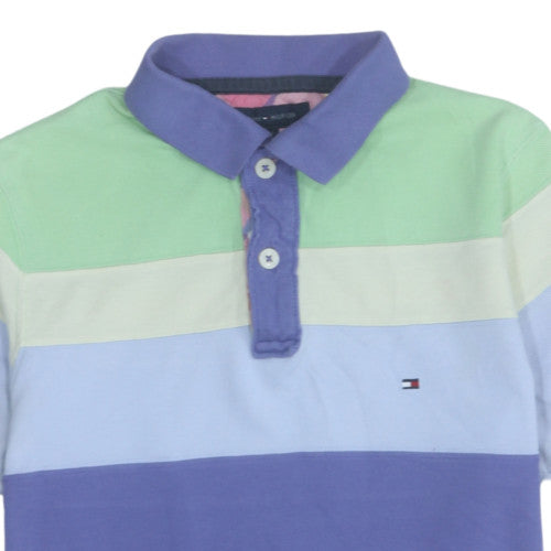 Tommy Hilfiger Men's Multicoloured Slim Fit Cotton Polo Shirt Size M