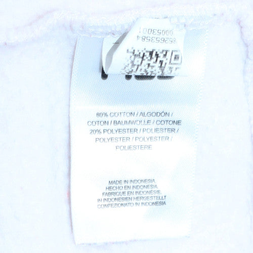 FILA Women White Colourblock Sweatshirt Medium Logo Crew Neck Casual