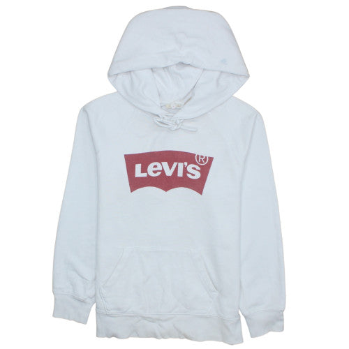 Levi's Men's White Pullover Hoodie S Regular Fit Graphic Fleece
