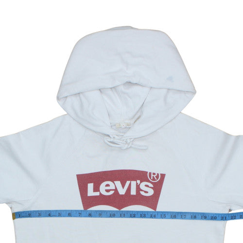 Levi's Men's White Pullover Hoodie S Regular Fit Graphic Fleece
