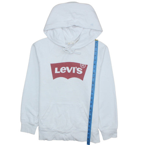 Levi's Men's White Pullover Hoodie S Regular Fit Graphic Fleece