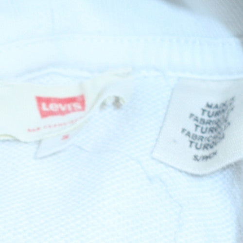 Levi's Men's White Pullover Hoodie S Regular Fit Graphic Fleece