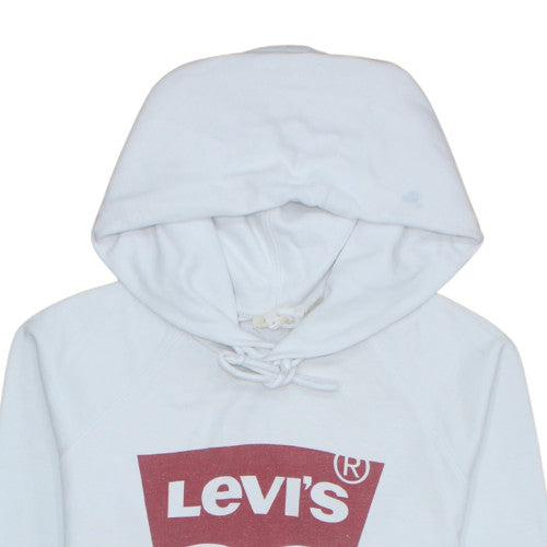 Levi's Men's White Pullover Hoodie S Regular Fit Graphic Fleece