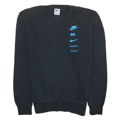 Nike Men's Black Graphic Logo Crew Neck Sweatshirt Size M