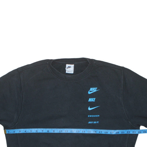 Nike Men's Black Graphic Logo Crew Neck Sweatshirt Size M